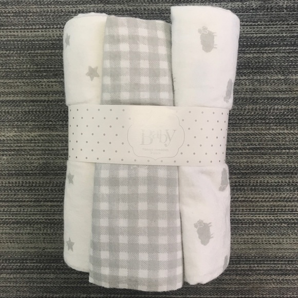 Nordstrom Baby Other - NORDSTROM BABY FLANNEL SWADDLES  PACK/3